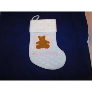BABY'S FIRST CHRISTMAS STOCKING TEDDY BEAR THEME